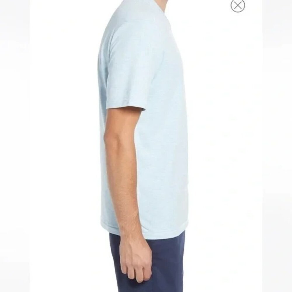 Tommy Bahama Men’s Small Picasso Blue Coasta Vera V-Neck Short Sleeve Tee - Picture 3 of 6